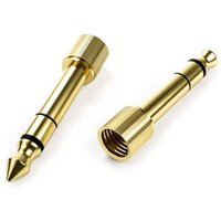 Audio de Remplacement Adaptateur 6.35mm à 3.5mm Filetage de La Vis Plaqué Or pour Casque Écouteurs x 2