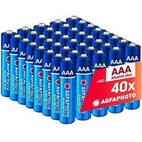 AgfaPhoto Piles AAA Alcalines PLUS LR03 (1,5V, Lot de 40) – Longue Duree de Vie – Ideales pour Telecommandes, Jouets, Appareils Photo et Plus – Usage