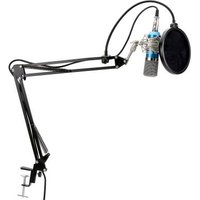 Microphone à condensateur Podcasting Studio Enregistrement pour Ordinateur avec Microphone Réglable Suspension Perche Ciseaux Bras Microphone Kits