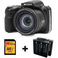 Appareil photo numérique Kodak PIXPRO AZ425 Noir + seconde batterie type LB060 + carte mémoire 32 Go