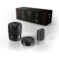 Kit Accessoires Lumix Optique fixe grand angle 26mm S-R26E + Optique fixe Portrait Lumix S 50mm f1.8m S-S50ME + Batterie DMW-BLK22EB pour Lumix S5 et S9 Noir
