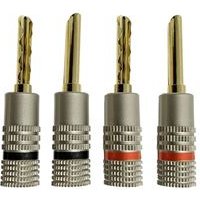Lot de 4 fiches bananes Enova Hifi FBAB 200 LUXE pour enceintes Hi-Fi