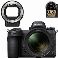 Hybride Nikon Z6 Noir + Objectif Nikkor 24-70 mm f/4 + Bague d'adaptation pour objectifs Nikkor F