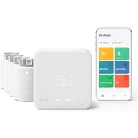 Kit de Démarrage Thermostat Connecté et Intelligent filaire Tado V3+ et 4 têtes thermostatiques Blanc