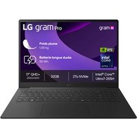 Visuel du produit : PC portable LG Gram Pro 17Z90TR-E.AD8BF 17” WQXGA Intel® Core™ Ultra 7 32 Go RAM 2 To SSD Noir Obsidien