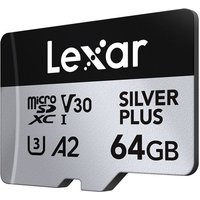 Carte mémoire Micro SDXC Lexar Plus 64 Go Noir et argent