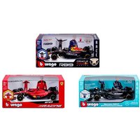 Coffret F1 Véhicule Bburago et figurine pilote avec casque modèle aléatoire