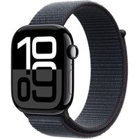 Apple Watch Series 10 GPS 46 mm Gitzwarte Aluminium Case met Inkt Paarse Solo Loop
