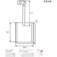 AS-PL Kohlebürste, Starter Universal 24V  SB4018P AS-PL Kohlebürste, Starter Universal 24V  SB4018P