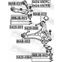 FEBEST Sturzkorrekturschraube  für MITSUBISHI MR418673 0429-008 FEBEST Sturzkorrekturschraube  für MITSUBISHI MR418673 0429-008