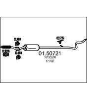 MTS Mittelschalldämpfer  für CITROËN 161322280 1717QF 01.50721 MTS Mittelschalldämpfer  für CITROËN 161322280 1717QF 01.50721