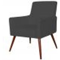 Poltrona Decorativa Para Sala de Estar e Recepção Maria W01 Pés Palito Corino Preto - Lyam Decor