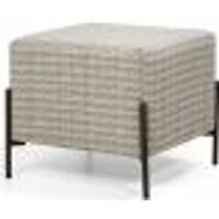 Puff Decorativo 45cm Base Aço Status A-207 Linho Bege Mesclado - Domi