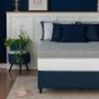 Cama Box King Azul com Colchão Guldi Dream Mola Ensacada (30x193x203) e 2 Travesseiros Guldi Dream Branco e Azul