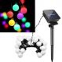 Grinalda Cordão Luzes Solares Jardim Bolas Colorida 20 LEDs