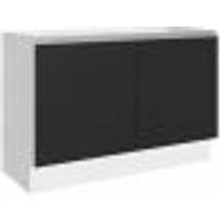 Balcão Gabinete de Pia Armário de Cozinha 100% MDF 120 cm 2 Portas Branco/Preto Acordes Madesa