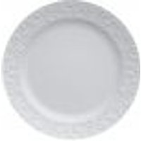 Prato Raso Redondo 26,5cm em Porcelana com Relevo Tassel Germer Branco