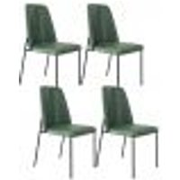 Kit 04 Cadeiras Decorativa Estofada Para Sala De Jantar Bella L02 Couríssimo Verde - Lyam Decor