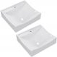 Kit 02 Cubas de Apoio Quadrada Para Banheiro Lavabo C01 Q440 Branco - Lyam Decor