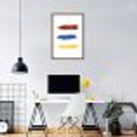Quadro Pinceladas Coloridas 100x70 Caixa Marrom