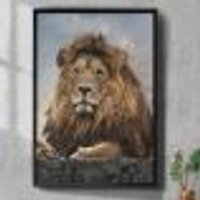 Quadro Decorativo Leão de Judá Repousando-24x34Cm