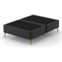 Base para Cama Box King com Entrada USB Night (45x193x203 cm) Suede Preta