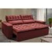 Sofá Retrátil e Reclinável Cama inBox Slim 1,50m Tecido Suede Velusoft Vermelho