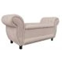 Recamier com Baú Grécia Namoradeira Calçadeira 195 cm Suede Bege D'Rossi