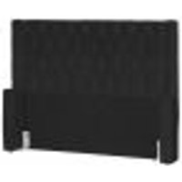 Cabeceira Estofada Para Cama Box Casal Queen Emma Suede Preto - DS Estofados