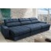Sofá Retrátil e Reclinável com Molas Ensacadas Cama Inbox Master 3,82m Tecido Suede Azul