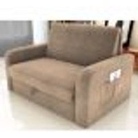 Sofá Cama com Baú 2 Lugares John Suede Bege