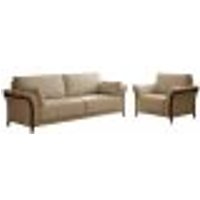 Conjunto Decorativo Poltrona e Sofá 222cm Market Linho Bege G45 - Gran Belo