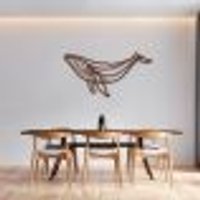 Quadro Escultura Baleia One Line 200x99 Marrom