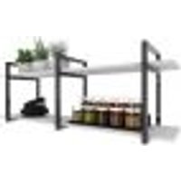 Prateleira nichos cozinha branco off white suporte industrial suspensa