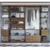 Conjunto Estantes Para Closet Steel Quadra 27804 Vermont Preto Fosco Artesano