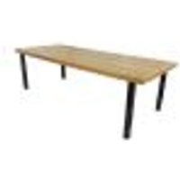 Mesa Industrial Dallas Madeira Maciça 2,00m Ferragem Preta