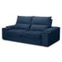 Sofá Retrátil 3 Lugares com Porta Copo 230cm Andes F05 Veludo Azul - Mpozenato