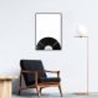 Quadro Disco de Vinil 60x43 Filete Preto