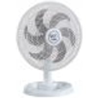 Ventilador Mesa Lorena Branco Oscilante 127V Pás Prata
