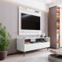 Conjunto Rack Bancada e Painel Adawi/Linden MDP/BP para TVs até 55 Branco G96 - Gran Belo