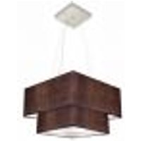 Pendente Duplo Quadrado Vivare Md-4157 Cúpula em Tecido 40x35cm Café - Bivolt