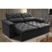 Sofá 3 Lugares Retrátil e Reclinável Cama inBox Compact 1,80m Velusoft Preto