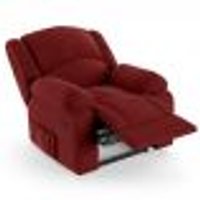 Poltrona do Papai Reclinável Pietra Power Elétrica USB FH9 Veludo Vermelho - Mpozenato