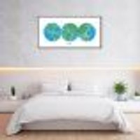 Quadro Mapa Mundi Globos Draw Art 60x30 Filete Preto