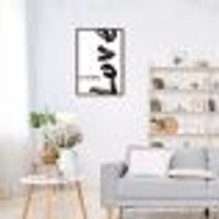 Quadro Frase All You Need is Love 60x43 Caixa Marrom