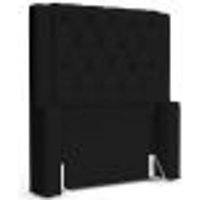 Cabeceira Atena Para Cama Box Solteiro 90cm Capitonê com Frame Suede Preto - Desk Design