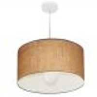 Pendente Cilíndrico Md-4205 Cúpula em Tecido 45x30cm Palha - Bivolt