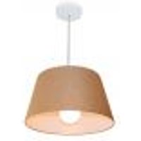 Pendente Cone Md-4039 Cúpula em Tecido 21-40x30cm Palha - Bivolt
