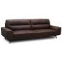 Sofá 3 Lugares Para Sala Living Industrial 236cm Cádis L06 Couro Marrom Escuro - Lyam Decor