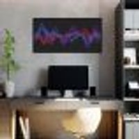 Quadro Sound Wave Colors 86x43 Caixa Preto